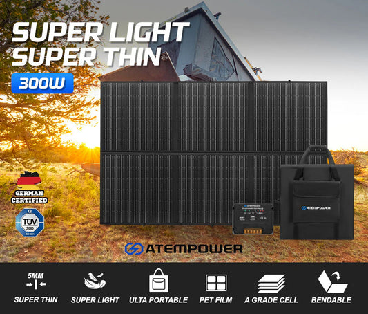 Atem Power 12V 300W Folding Solar Panel Blanket with MPPT Solar Controller - image 2