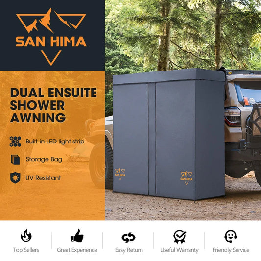 San Hima Dual Shower Awning Instant Fold-Out Ensuite Tent Camping Change Room - image 2