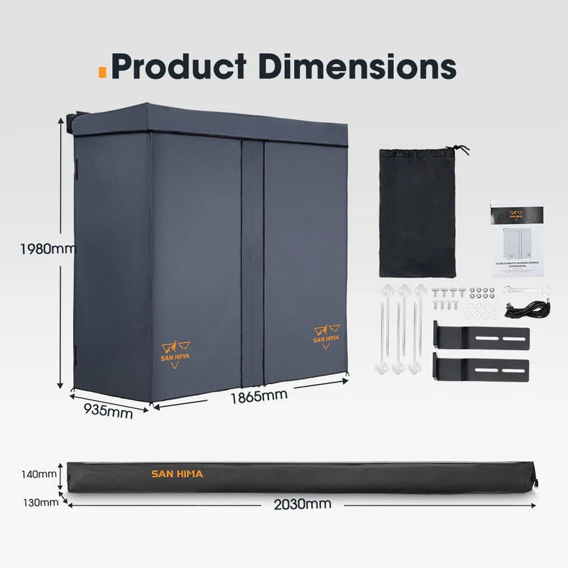 San Hima Dual Shower Awning Instant Fold-Out Ensuite Tent Camping Change Room - image 10