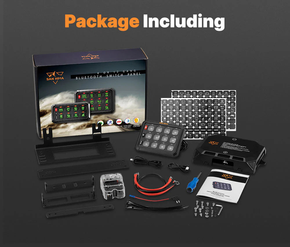 San Hima 12 Gang Bluetooth Switch Panel 12V/24V ON-OFF LED Control - image 10