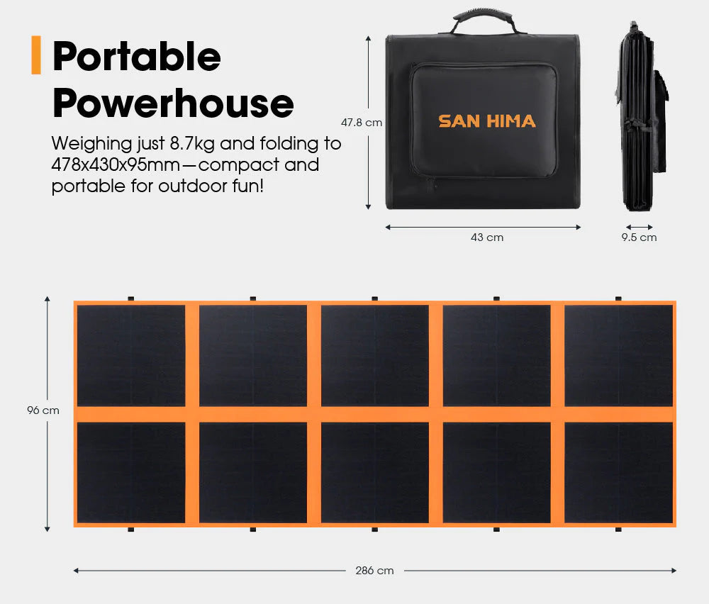 San Hima 12V 360W Folding Solar Blanket Flexible Blanket Kit - image 10