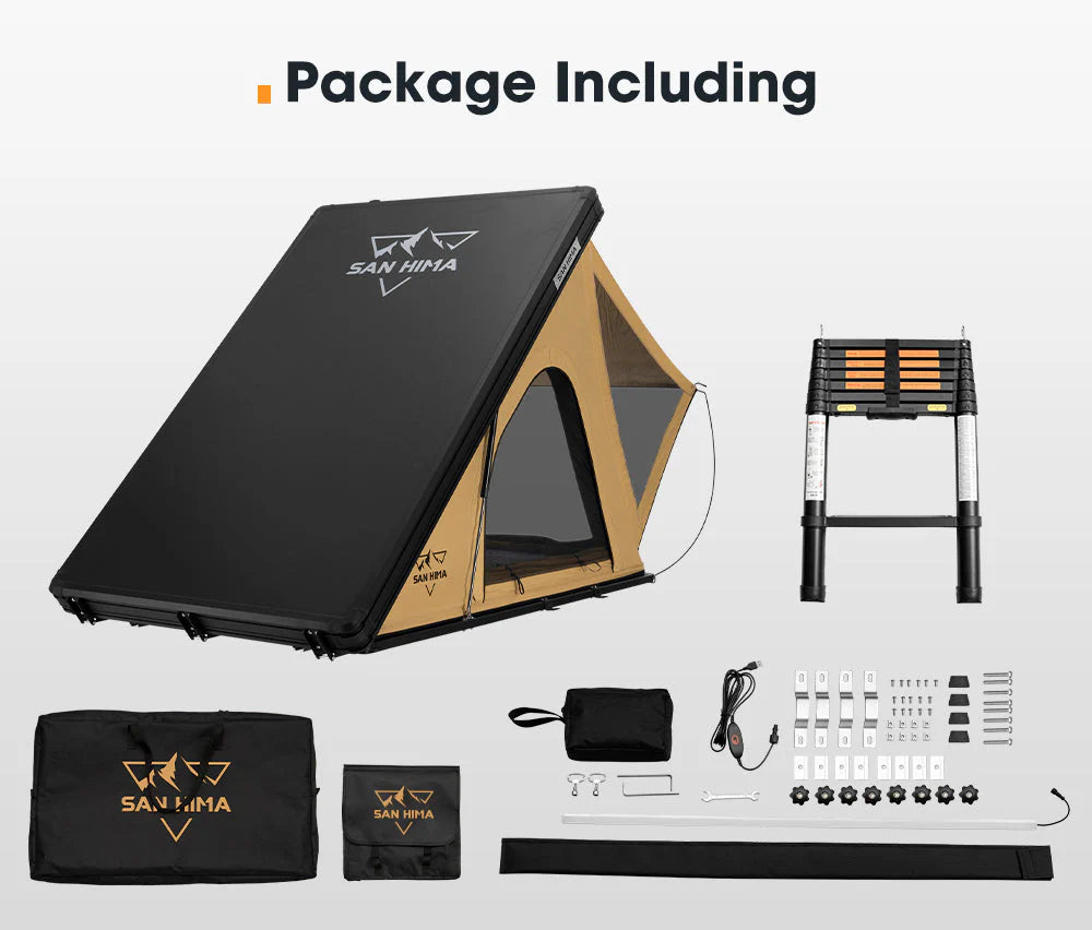 San Hima Kalbarri Lite Rooftop Tent Hardshell With Ladder Khaki - image 10
