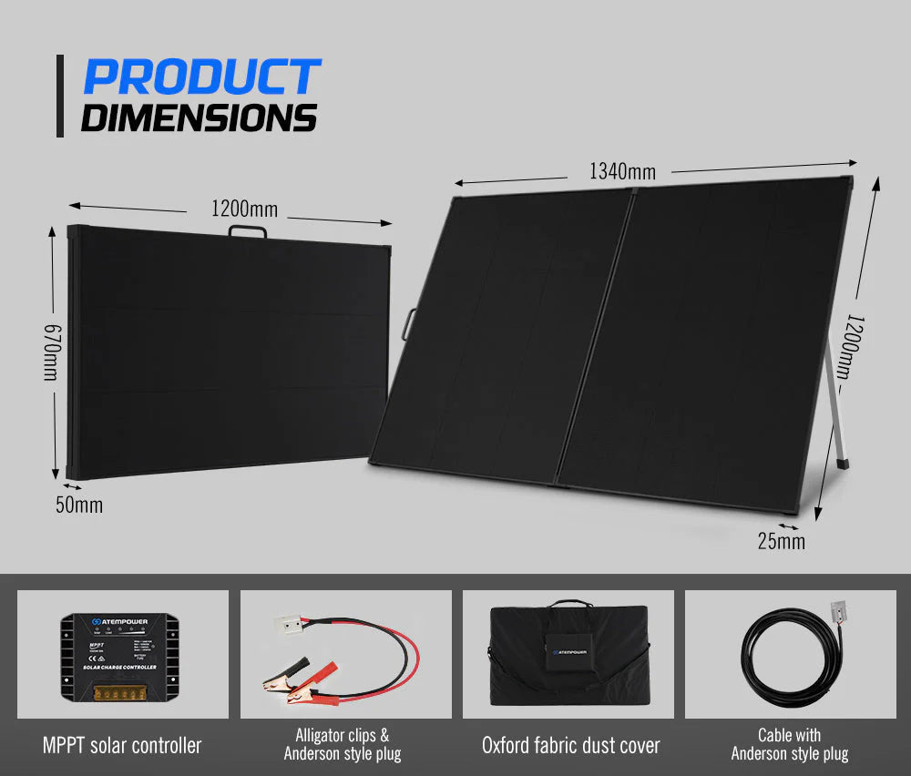 ATEM POWER 300W 12V Folding Solar Panel Kit Mono Shingled ETFE with Solar MPPT Controller - image 10