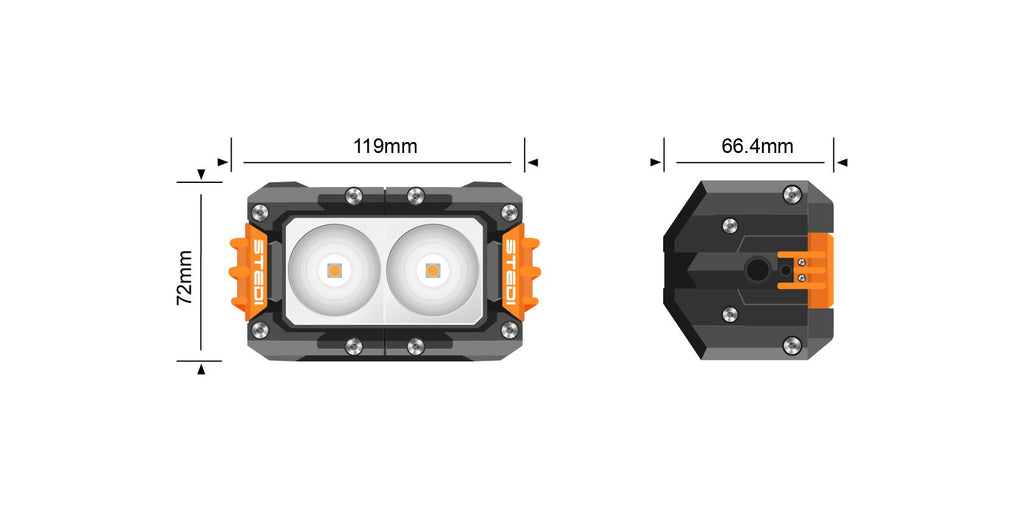 STEDI ST3301 Pro 4.6 inch Work Light fitted