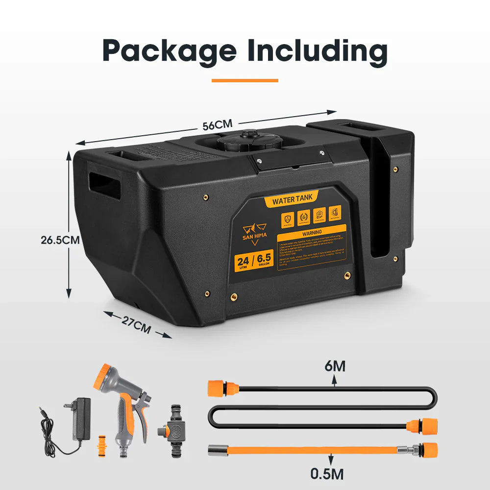 San Hima Portable Water Tank 24L with 12v Pump and Built in Battery - image 10