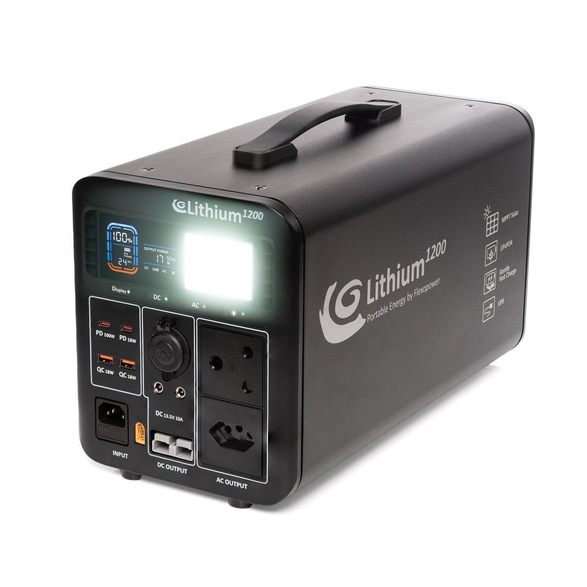 Lithium1200 power station side view