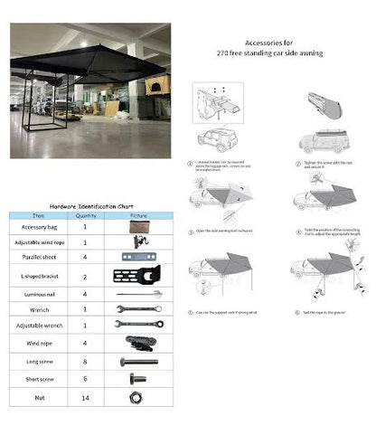 D.A.G XL 2.5M 270 Degree Buffalo Wing Awning - image 4