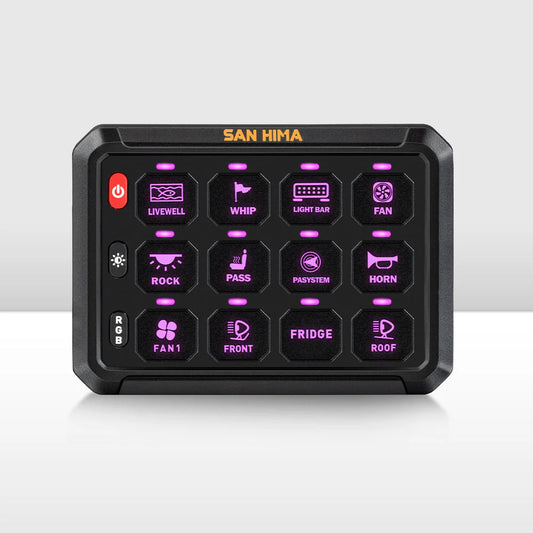 San Hima 12 Gang Bluetooth Switch Panel 12V/24V ON-OFF LED Control