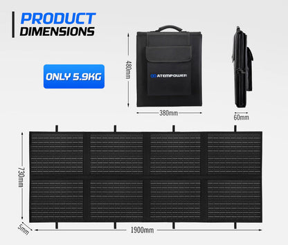 Atem Power 12V 200W Folding Solar Panel Blanket with MPPT Solar Controller - image 10