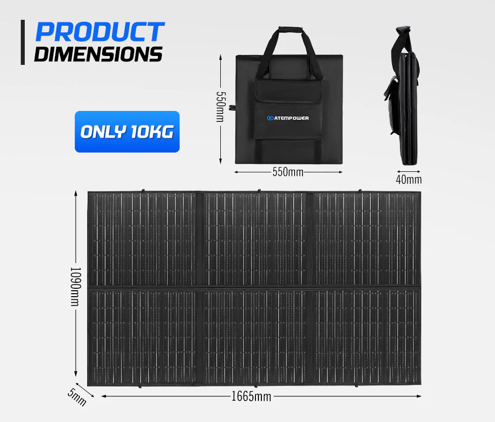 Atem Power 12V 300W Folding Solar Panel Blanket with MPPT Solar Controller - image 9