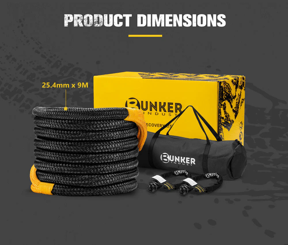 Bunker Indust 9M Kinetic Recovery Rope 15,422kg Snatch Strap - image 10