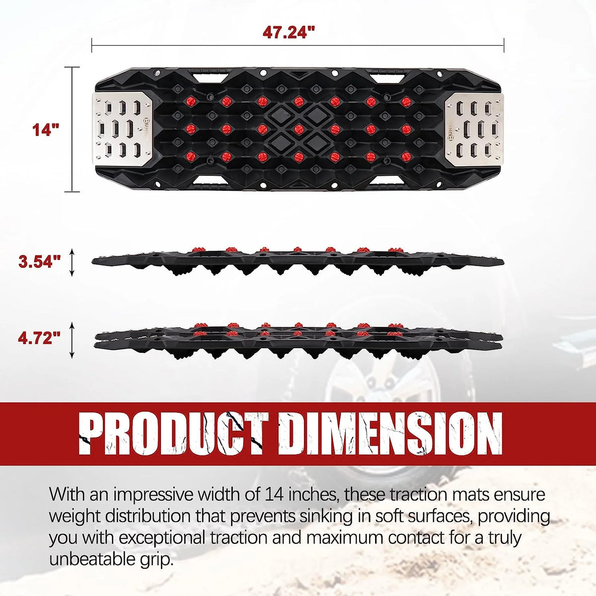 BUNKER INDUST Traction Boards with Replaceable Teeth & Steel Plate - Black or Orange - image 12