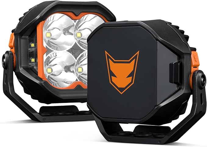 Lightfox Pair 5inch Cygnus LED Pod Lights with Side Lights 1Lux @ 400m