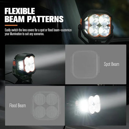 Lightfox Pair 5inch Cygnus LED Pod Lights with Side Lights 1Lux @ 400m - image 6