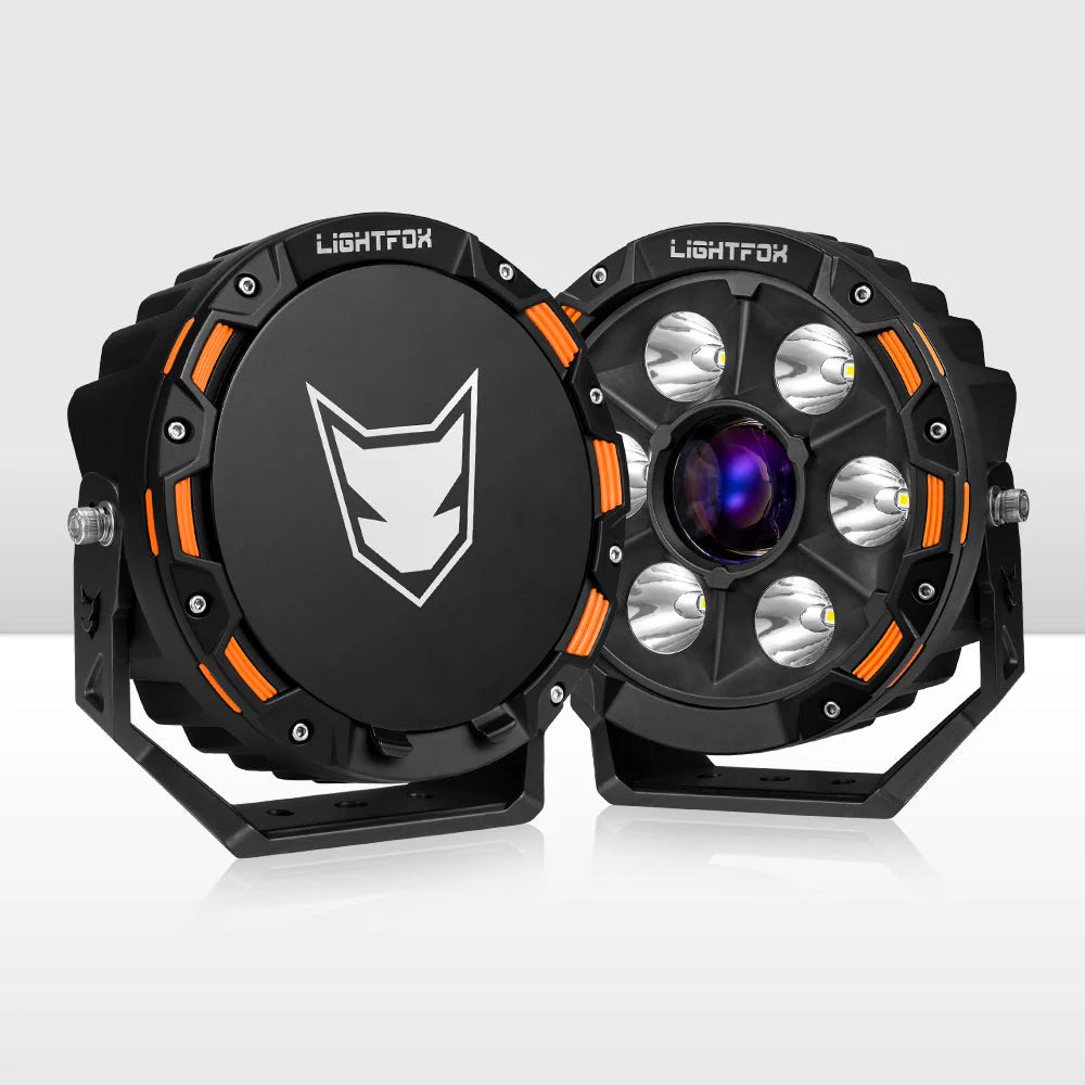 Lightfox 7inch Laser LED Driving Lights 1Lux@7,302ft/2,226m IP68 11,285 Lumens