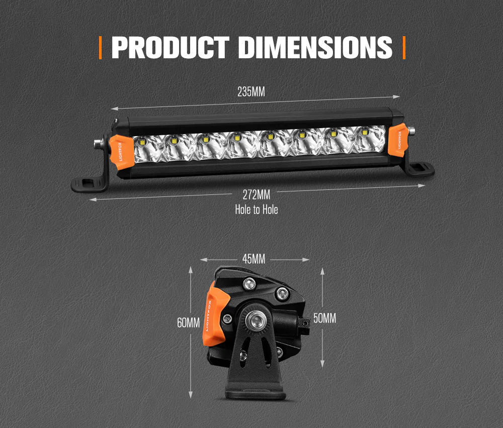 Lightfox Vega Series Pair 8inch Osram LED Light Bar 1Lux @ 606m 8,856 Lumens - image 8