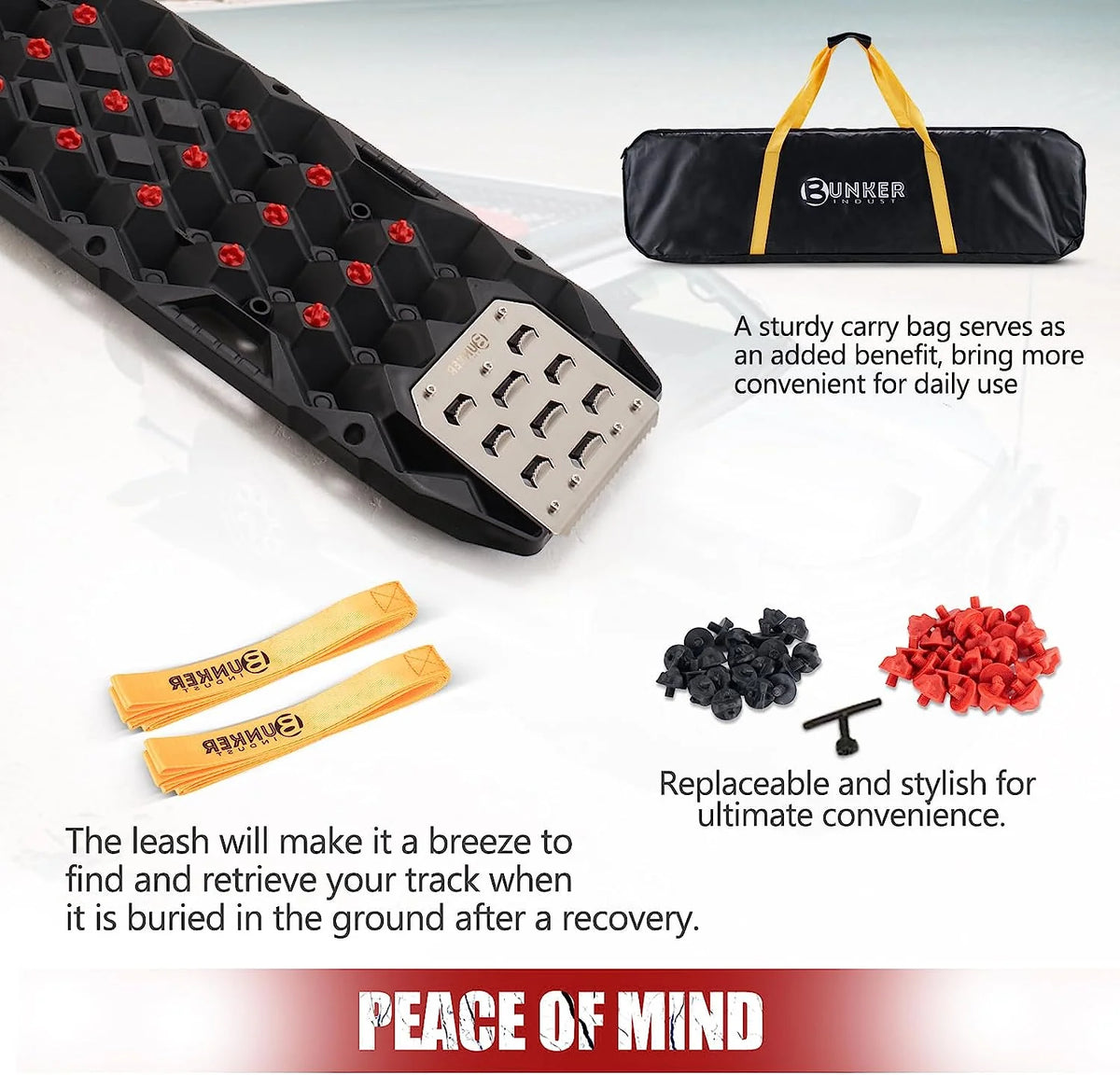 BUNKER INDUST Traction Boards with Replaceable Teeth & Steel Plate - Black or Orange - image 3