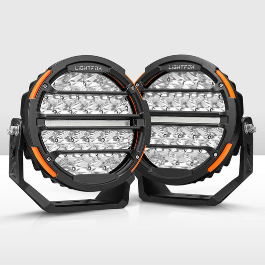 Lightfox 9inch LED Driving Light set 1Lux@5,446ft/1,660m IP68 14,708 Lumens