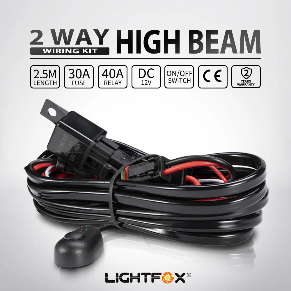 Lightfox 2 Way High Beam Wiring Loom Harness