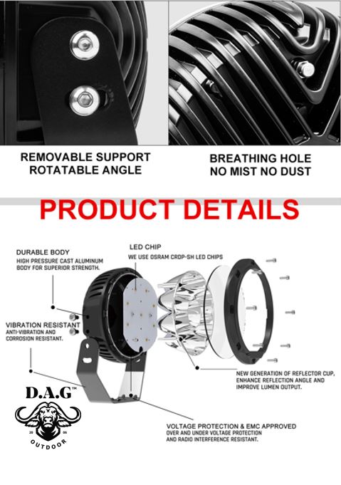 D.A.G 7" 90W LED SPOTLIGHT 13000 Lumens - image 14