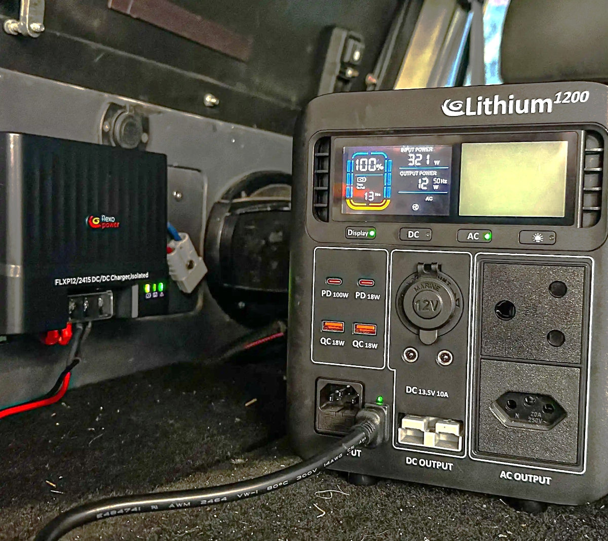 Lithium1200 as a portable dual battery system with FlexoDrive