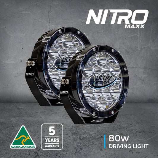 Nitro 80 Maxx 7 inch LED Driving Light Pair