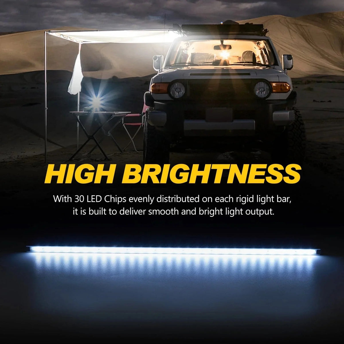 Lightfox 4PCS 12V LED Strip Light Bar Waterproof White Lights - image 3
