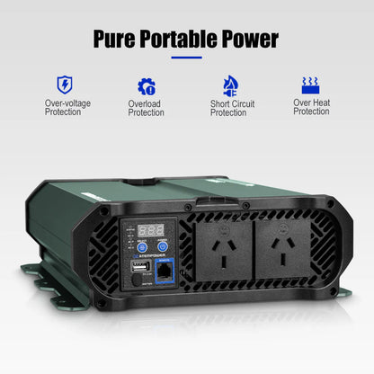 Atem Power 2500W/4900W Pure Sine Wave Inverter 12V to 240V Remote Control LCD - image 4