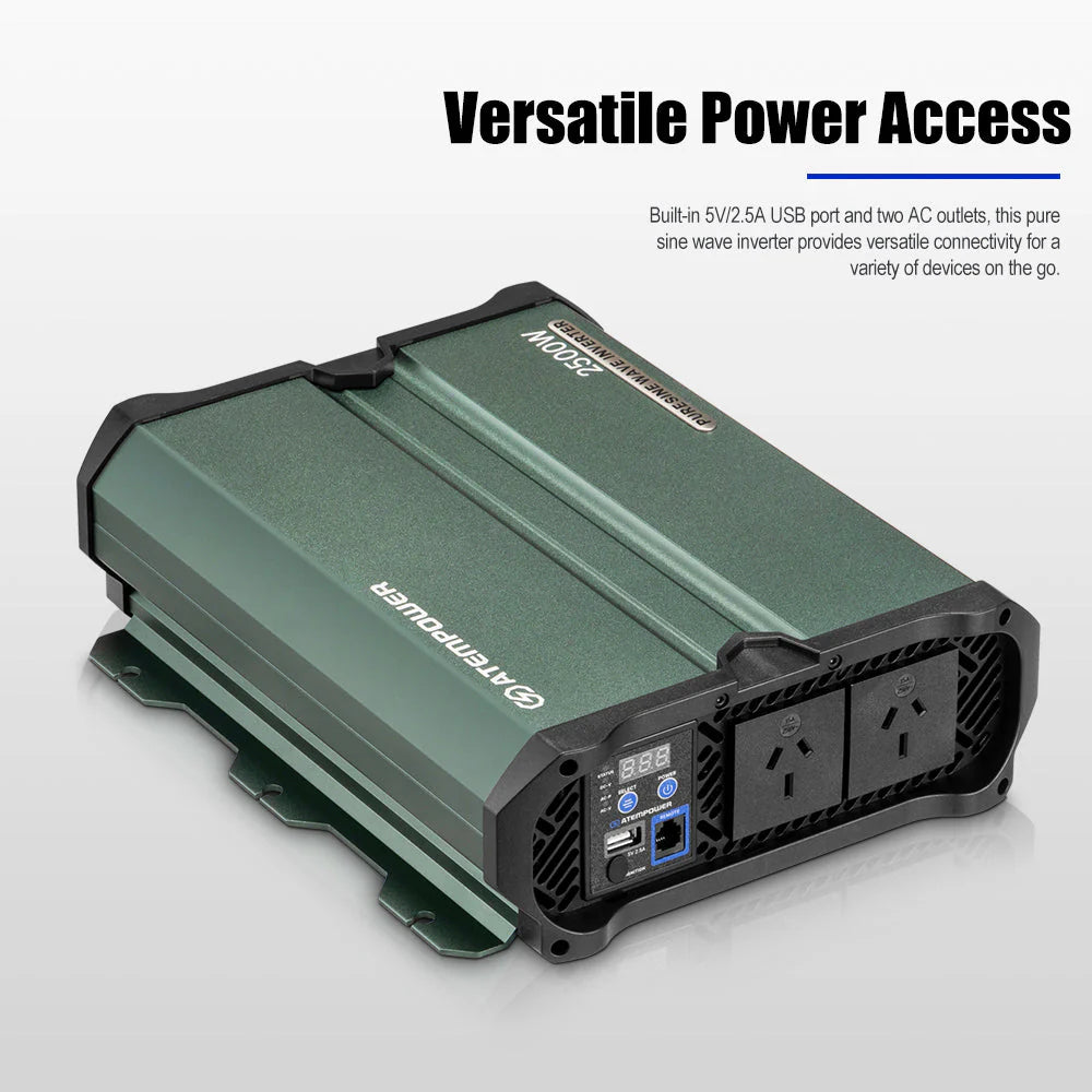 Atem Power 2500W/4900W Pure Sine Wave Inverter 12V to 240V Remote Control LCD - image 6