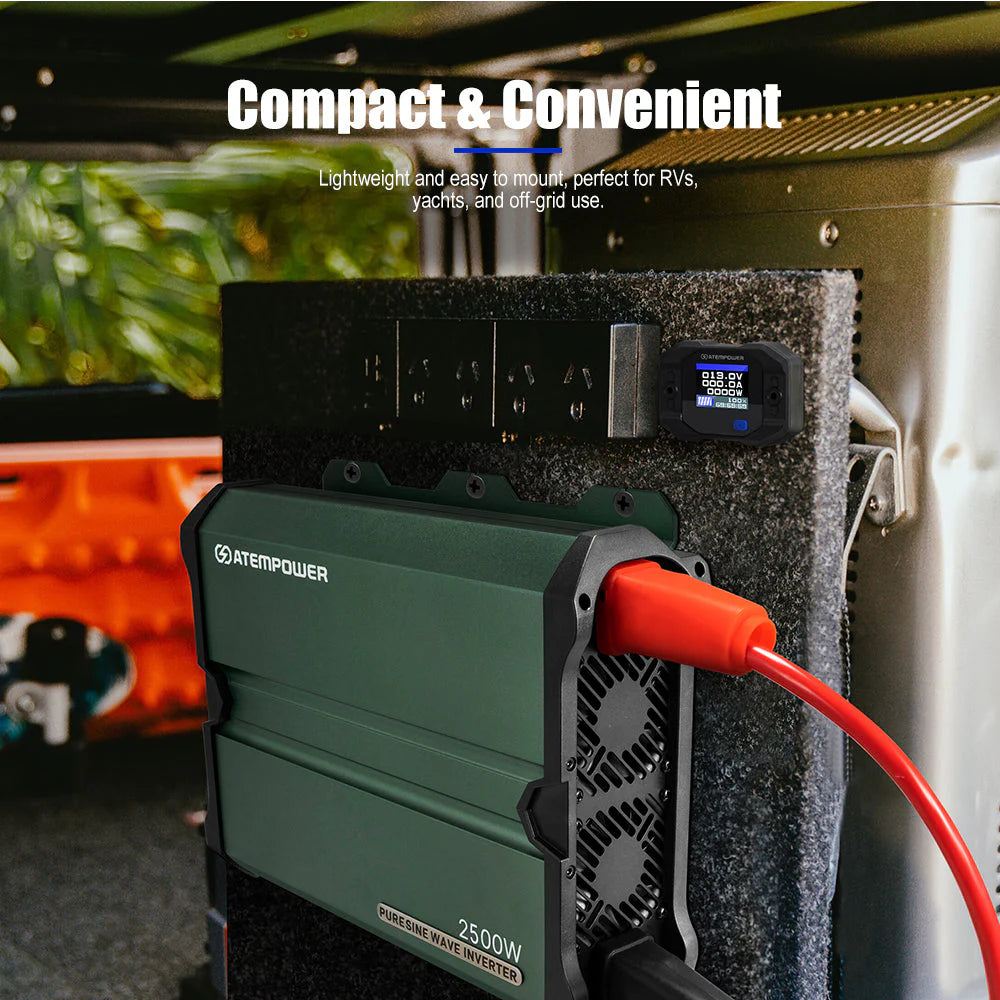 Atem Power 2500W/4900W Pure Sine Wave Inverter 12V to 240V Remote Control LCD - image 9