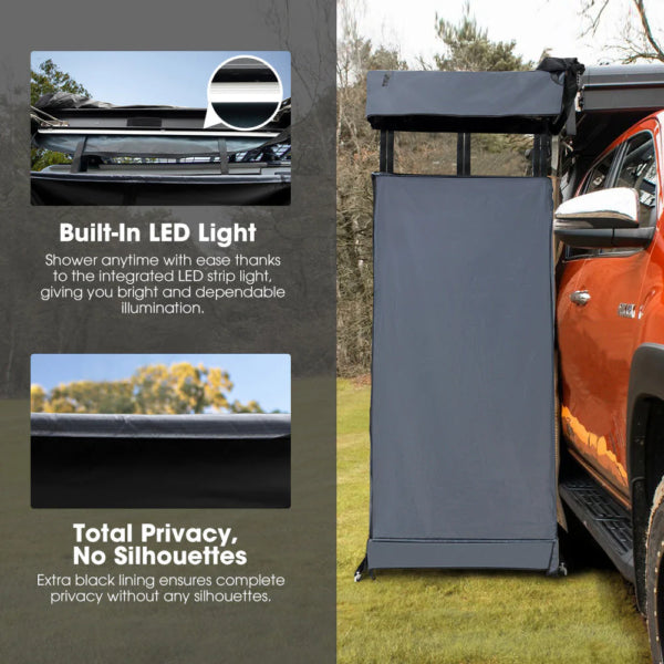 San Hima Awning Shower Tent Fold-Out Instant Ensuite Built-in LED Camping Change - image 9