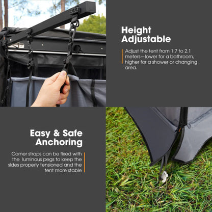 San Hima Awning Shower Tent Fold-Out Instant Ensuite Built-in LED Camping Change - image 10