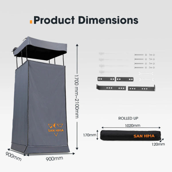 San Hima Awning Shower Tent Fold-Out Instant Ensuite Built-in LED Camping Change - image 12