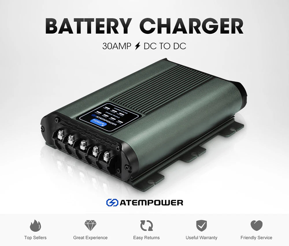 Atem Power 12V 30A DC to DC Battery Charger System Kit Isolator Dual Battery - image 2