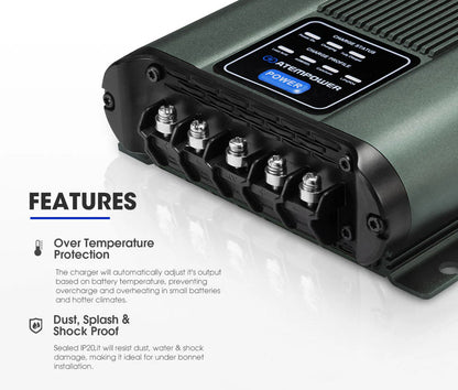 Atem Power 12V 30A DC to DC Battery Charger System Kit Isolator Dual Battery - image 3