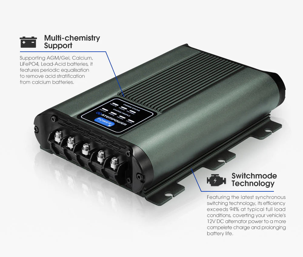 Atem Power 12V 30A DC to DC Battery Charger System Kit Isolator Dual Battery - image 5