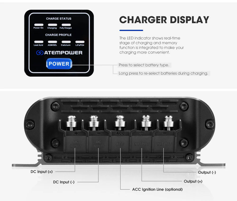 Atem Power 12V 30A DC to DC Battery Charger System Kit Isolator Dual Battery - image 8