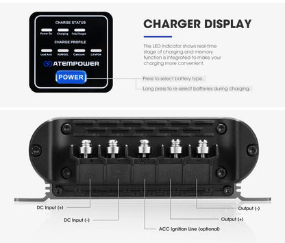 Atem Power 12V 30A DC to DC Battery Charger System Kit Isolator Dual Battery - image 8