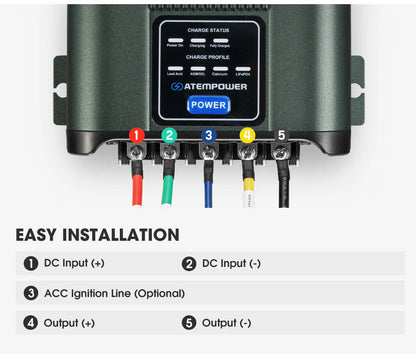 Atem Power 12V 30A DC to DC Battery Charger System Kit Isolator Dual Battery - image 9