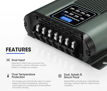 Atem Power 12V 40A DC to DC Battery Charger MPPT System Kit Isolator Dual Battery - image 2