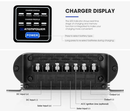 Atem Power 12V 40A DC to DC Battery Charger MPPT System Kit Isolator Dual Battery - image 7