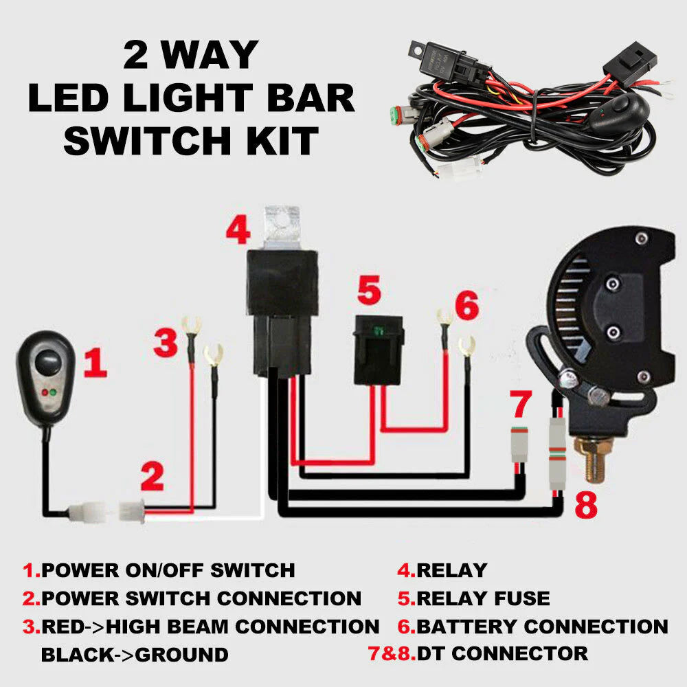 Lightfox 2 Way High Beam Wiring Loom Harness - image 9