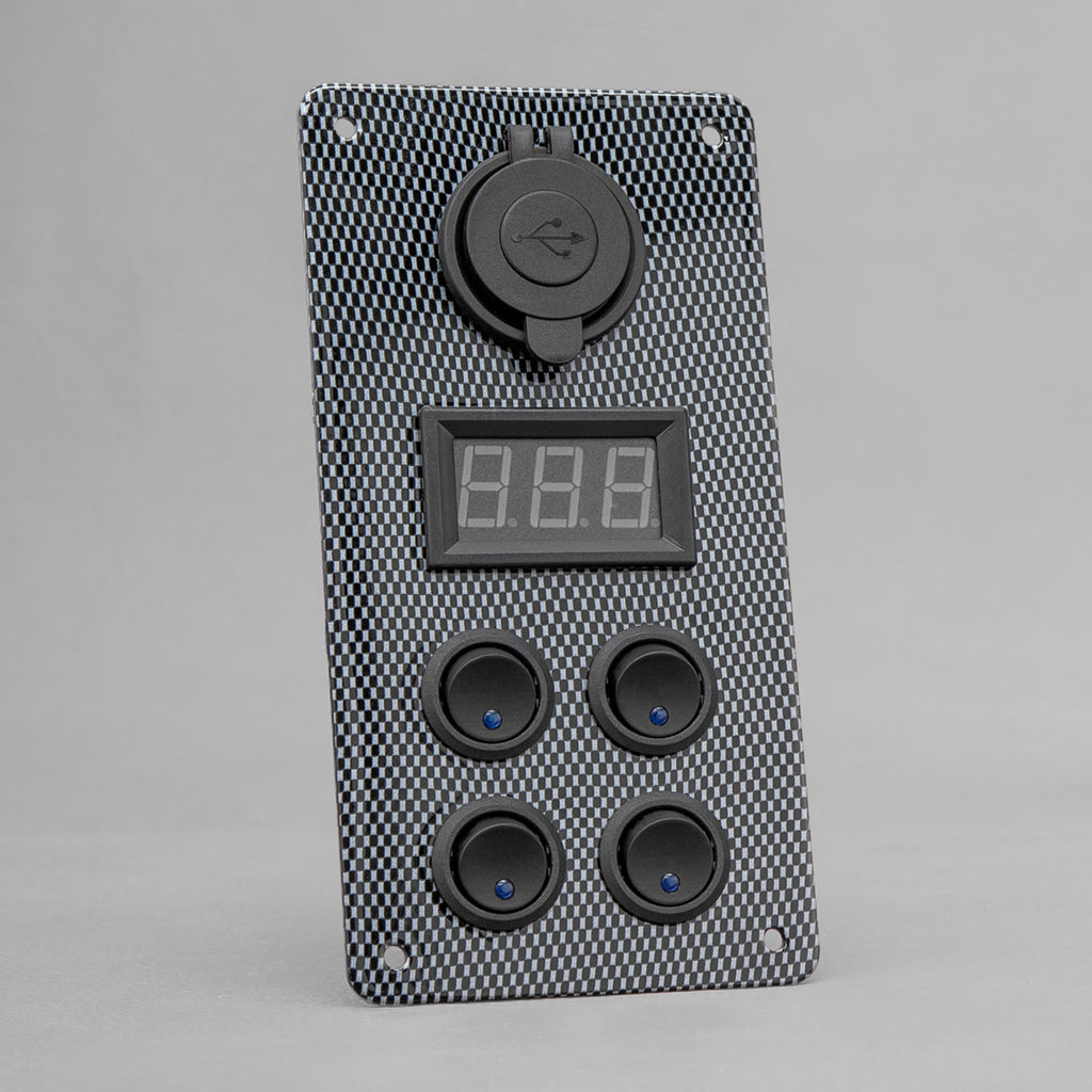 STEDI Carbon Switch Panel with USB and Digital Volt Meter