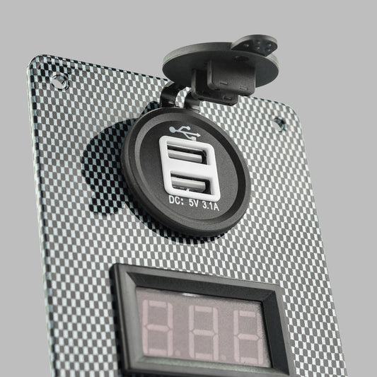 STEDI Carbon Switch Panel With USB And Digital Volt Meter
