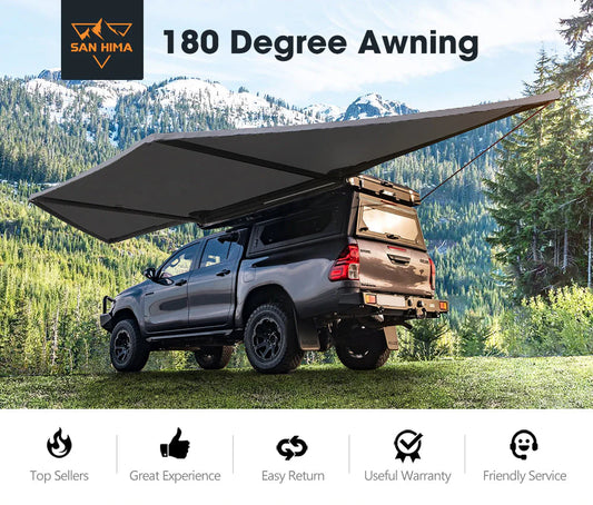 San Hima 180 Degree Free-Standing Awning 600D Canvas