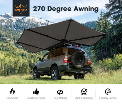 San Hima Large 270 Degree Free-Standing Awning 600D Canvas