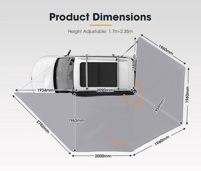 San Hima Large 270 Degree Free-Standing Awning 600D Canvas - image 10