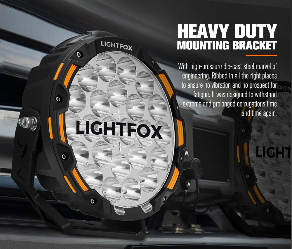 Lightfox 9inch LED Driving Light set 1Lux@3,781ft/1,150m IP68 20,200 Lumens - image 6