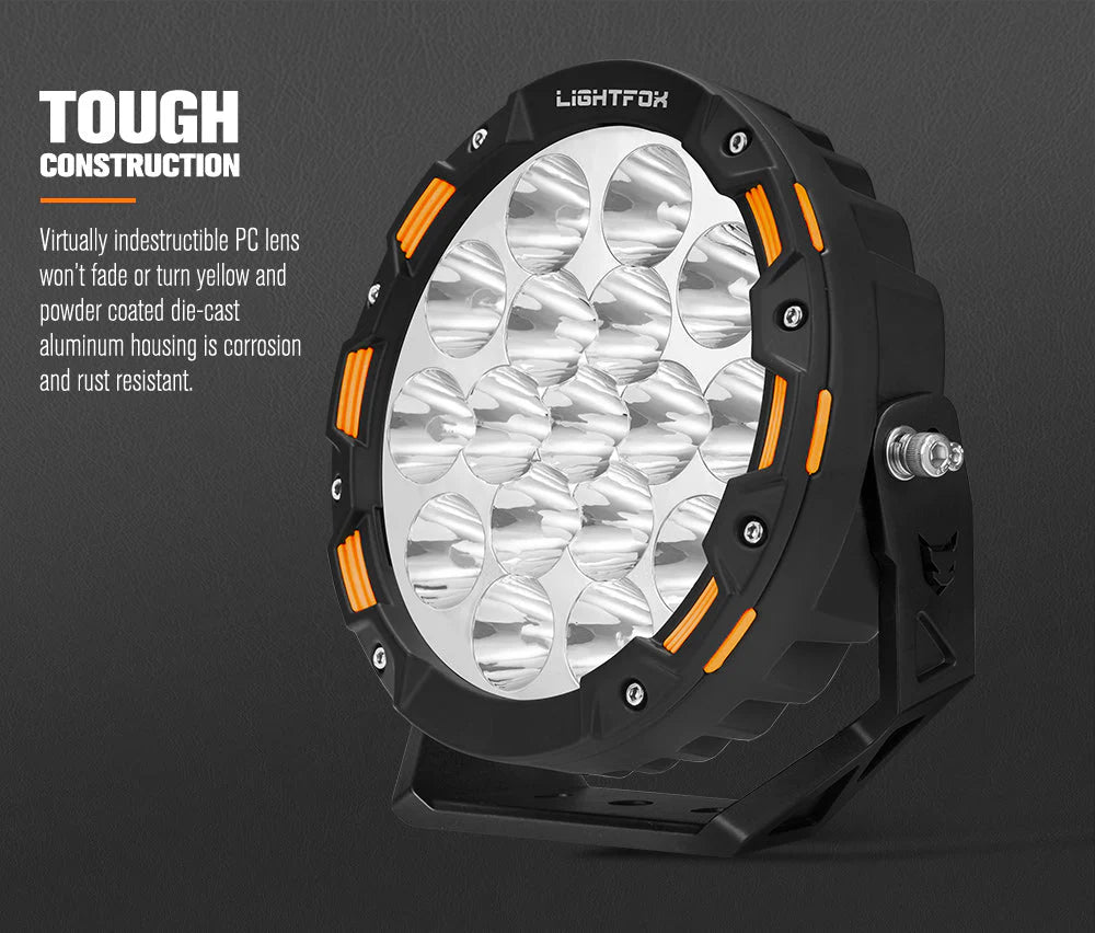 Lightfox 7inch LED Driving Light 1Lux@2,675ft/816m IP68 12,603 Lumens - image 5