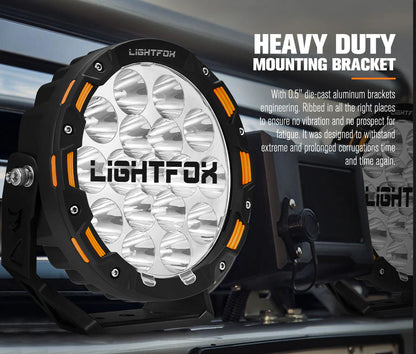 Lightfox 7inch LED Driving Light 1Lux@2,675ft/816m IP68 12,603 Lumens - image 6